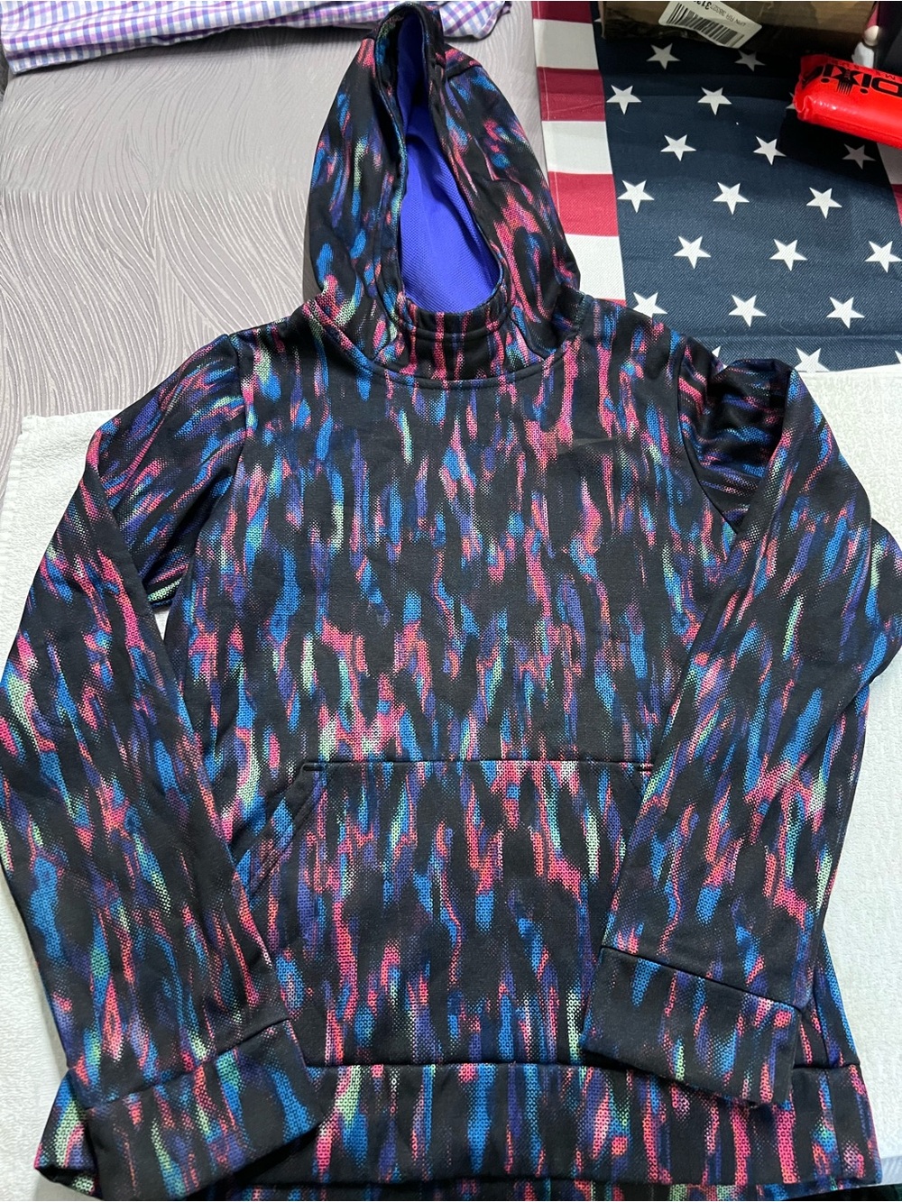 Nike Dri-FIT Boys Youth L Pullover Hoodie Multicolor Black Blue Pink Athletic